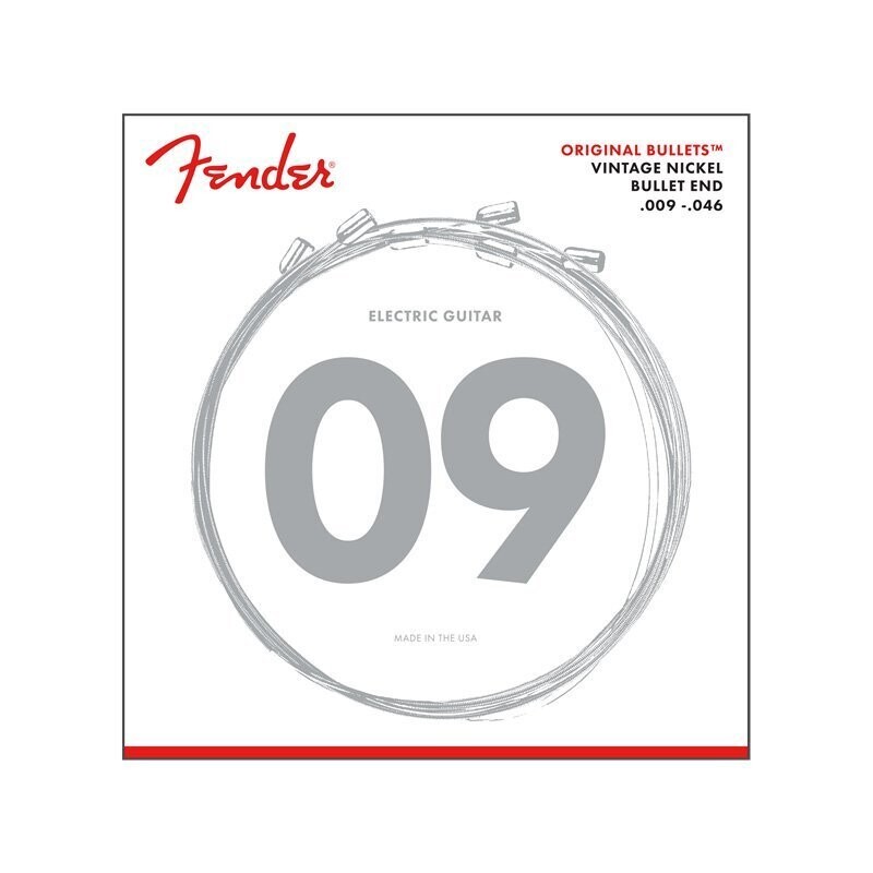 Fender Electric Guitar Strings, Pure Nickel Bullet-End Strings, .009-.046