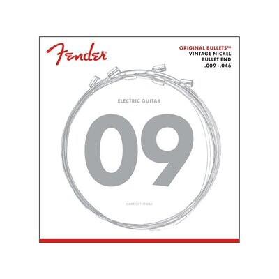 Fender Electric Guitar Strings, Pure Nickel Bullet-End Strings, .009-.046