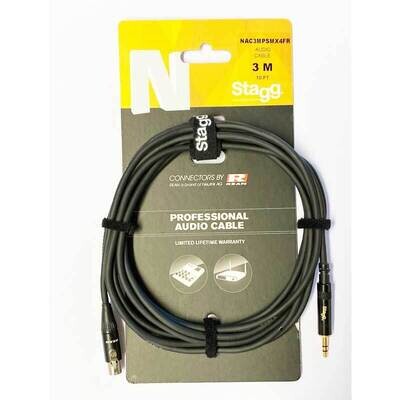 Stagg NAC3MPSMX4FR Audio Cable Rean Mini-Jack Male to Mini XLR4 Female, 3M (10FT)