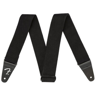 Fender Guitar Strap, SuperSoft Strap, Black Spun Polyester, 2” Wide