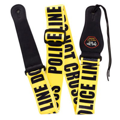 RockYou S008 Guitar Strap Nylon, Leatherette Ends, Pick Holder, POLICE