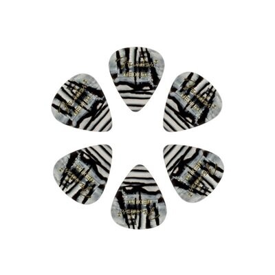 Fender Plectrums, Celluloid Medium Picks, Zebra Pattern, 351 Shape, Pack of 12
