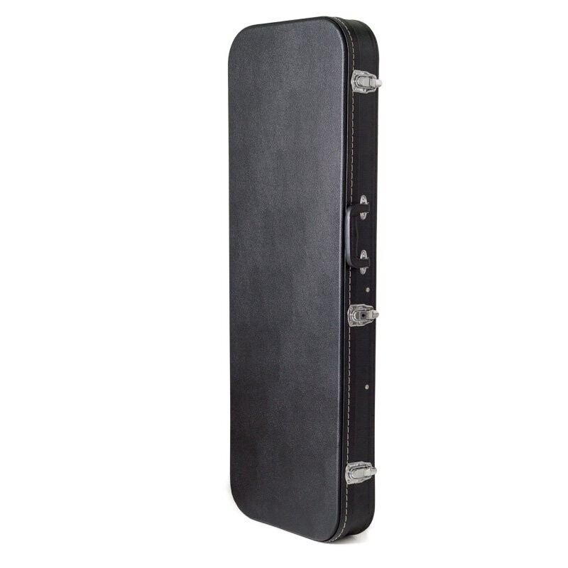 Koda Electric Guitar Wooden Case, Round Corners, 7mm black plush interior, BLACK