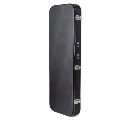 Koda Electric Guitar Wooden Case, Round Corners, 7mm black plush interior, BLACK