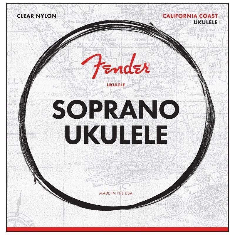 Fender Soprano Ukulele Strings, Clear Nylon, .024, .032, .034, .028 Gauges