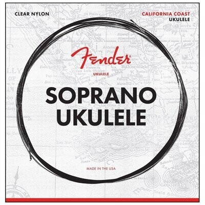 Fender Soprano Ukulele Strings, Clear Nylon, .024, .032, .034, .028 Gauges