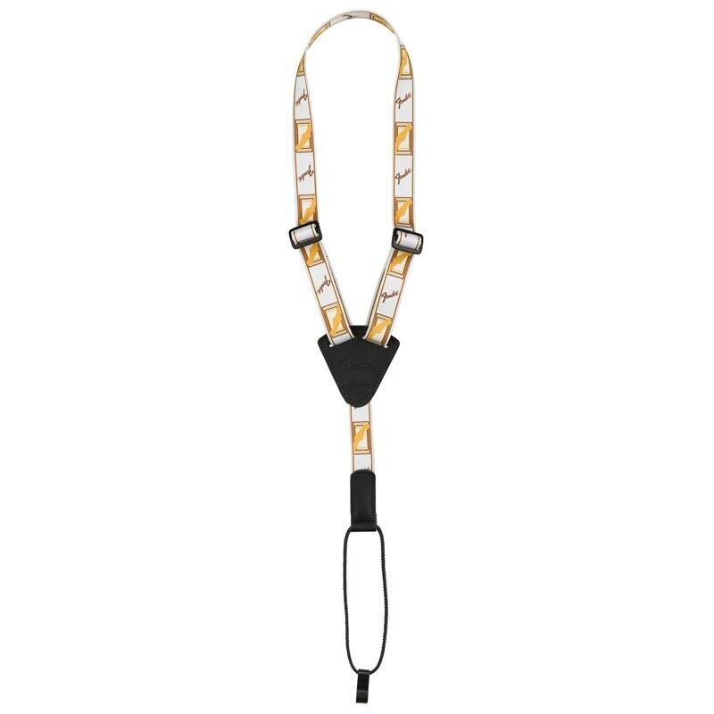 Fender Ukulele Strap, Adjustable Polyester Strap, White/Brown/Yellow