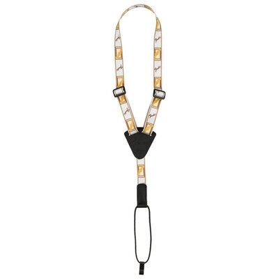 Fender Ukulele Strap, Adjustable Polyester Strap, White/Brown/Yellow