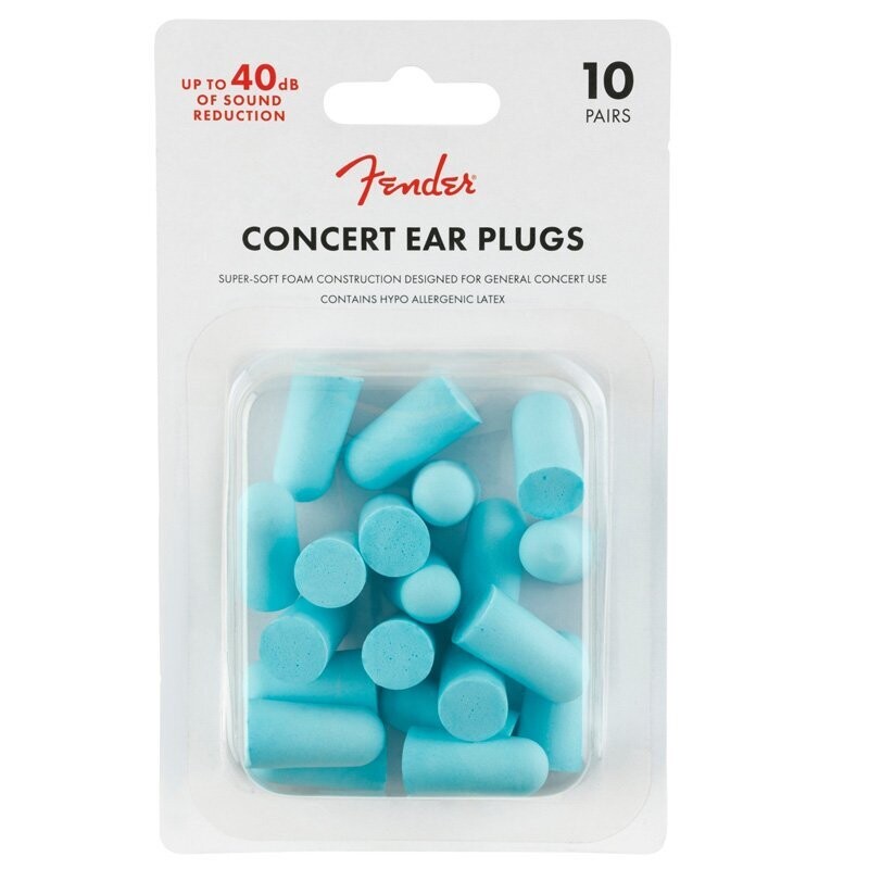 Fender Concert Series Super-soft Foam Ear Plugs (10 Pair), Daphne Blue