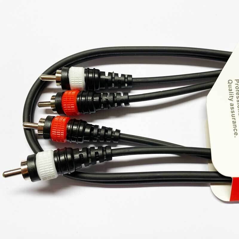 Koda 1M Audio Cable, Twin RCA Male - Twin RCA Male, Black