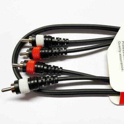 Koda 1M Audio Cable, Twin RCA Male - Twin RCA Male, Black