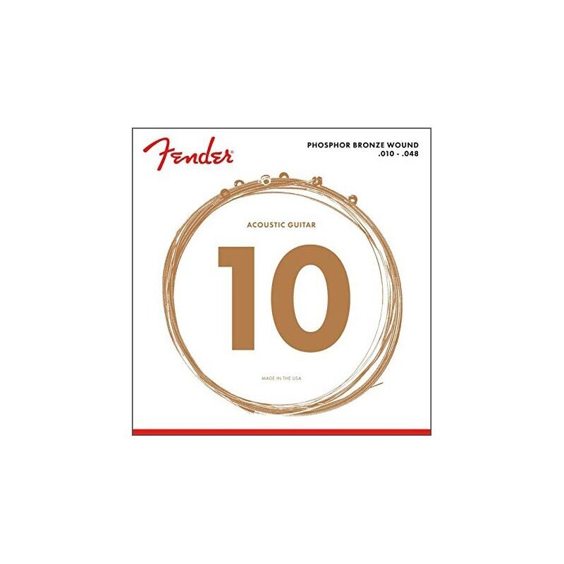 Fender Phosphor Bronze Acoustic Guitar Strings, Ball End, 60XL .010-.048 Gauges