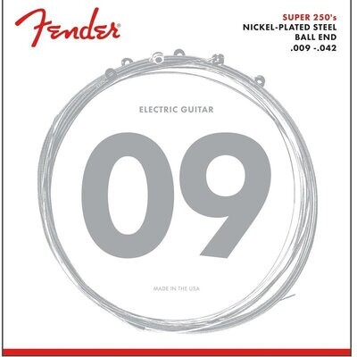 Fender Electric Guitar Strings, Nickel Plated Steel Strings, Ball End, .009-.042