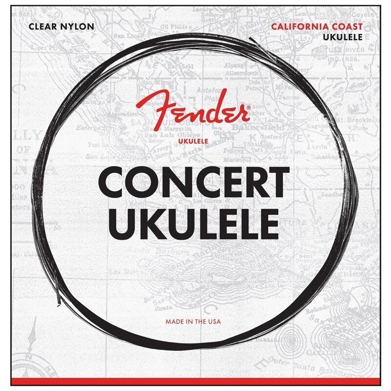 Fender Concert Ukulele Strings, Clear Nylon, .028, .0322, .0403, .028  Gauges