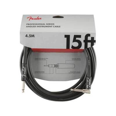 Fender Professional Series Instrument Cable, Straight/Angle, 15FT (4.5m), Black
