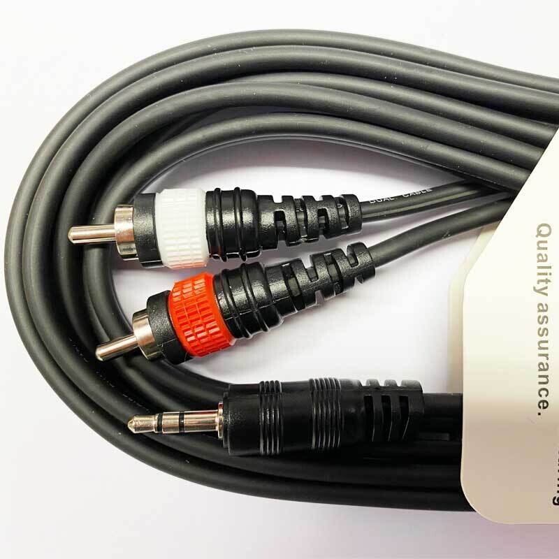 Koda 3M Audio Cable, Twin RCA Male - 3.5mm Stereo Minijack, Black