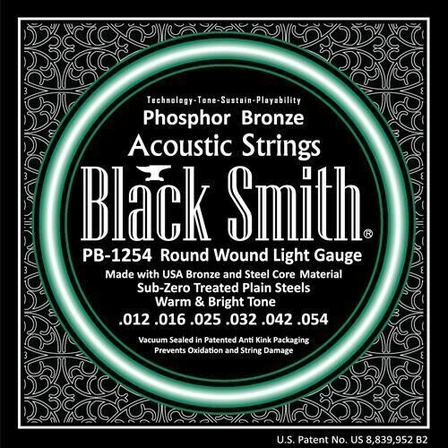 BlackSmith PB1254 Acoustic Strings, Phosphor Bronze Light Gauges 012-054