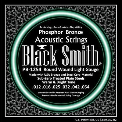 BlackSmith PB1254 Acoustic Strings, Phosphor Bronze Light Gauges 012-054