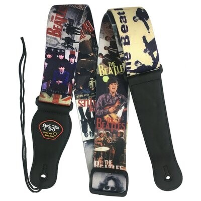 Guitar Strap RockYou with Leatherette Ends and Pick Holder - BEATLES