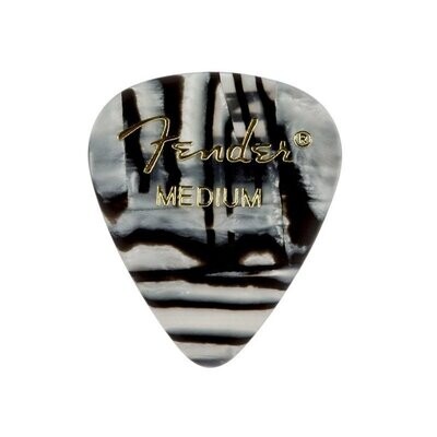 Fender Plectrums, Celluloid Medium Picks, Zebra, 351 Shape, Pack of 144
