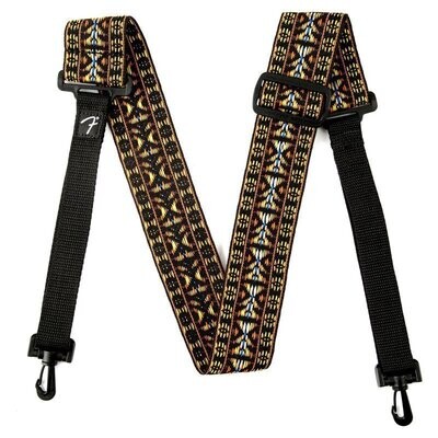 Fender Banjo Strap, Adjustable Nylon Strap, Plastic Clasps, Black