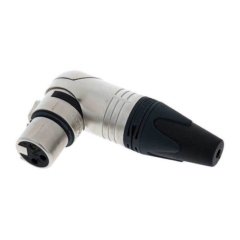 Neutrik Cable Mount XLR Connector, Right Angle, Female, 50 V, 3 Way, Silver Plating
