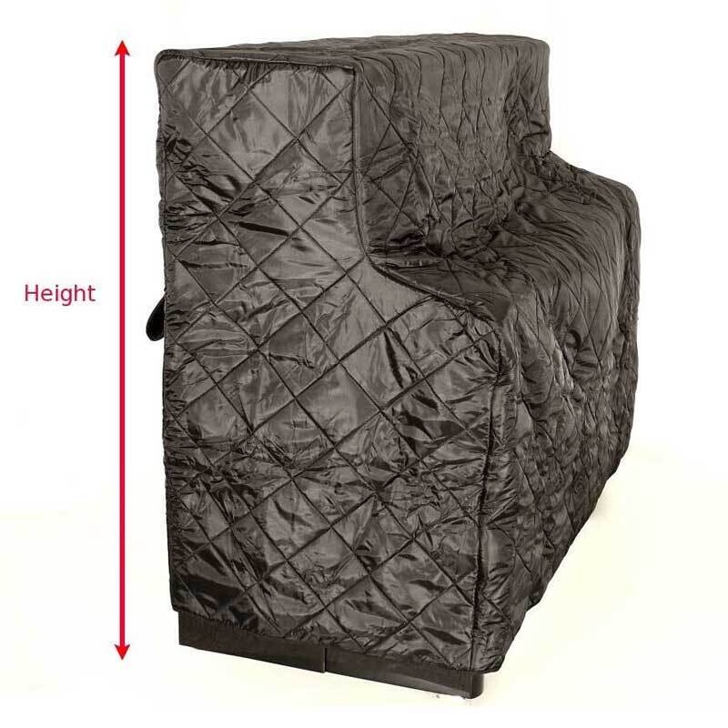 Steinhoven Upright Piano Padded Cover, Fits Uprights 110cm-117cm, Black