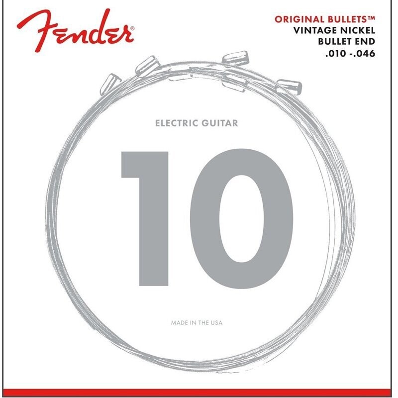 Fender Electric Guitar Strings, Pure Nickel Bullet-End Strings, .010-.046