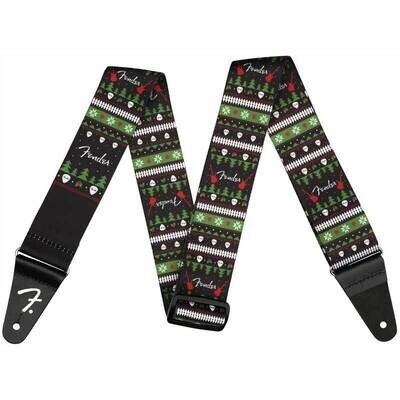 Fender Guitar Strap, 2” Wide Ugly Christmas Sweater Nylon Strap, LIMITED EDITION
