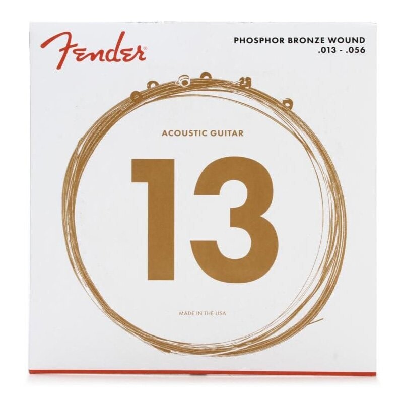Fender Phosphor Bronze Acoustic Guitar Strings, Ball End, 60M .013-.056 Gauges