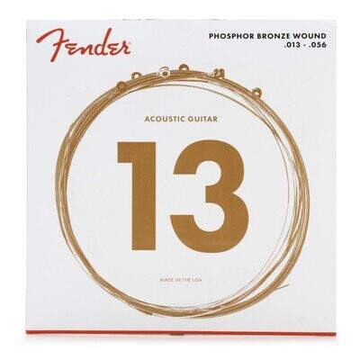Fender Phosphor Bronze Acoustic Guitar Strings, Ball End, 60M .013-.056 Gauges