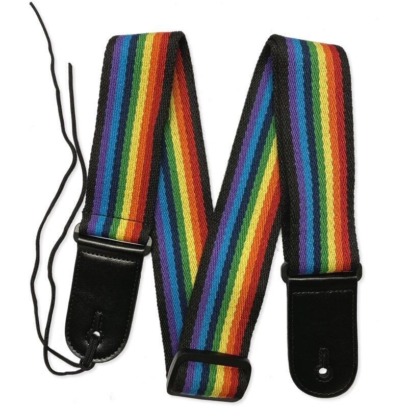 RockYou 2&quot; Woven Cotton Adjustable Guitar Strap, RAINBOW