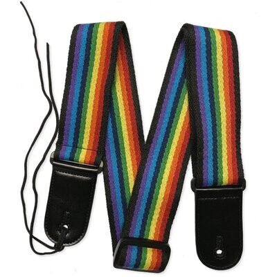 RockYou 2&quot; Woven Cotton Adjustable Guitar Strap, RAINBOW