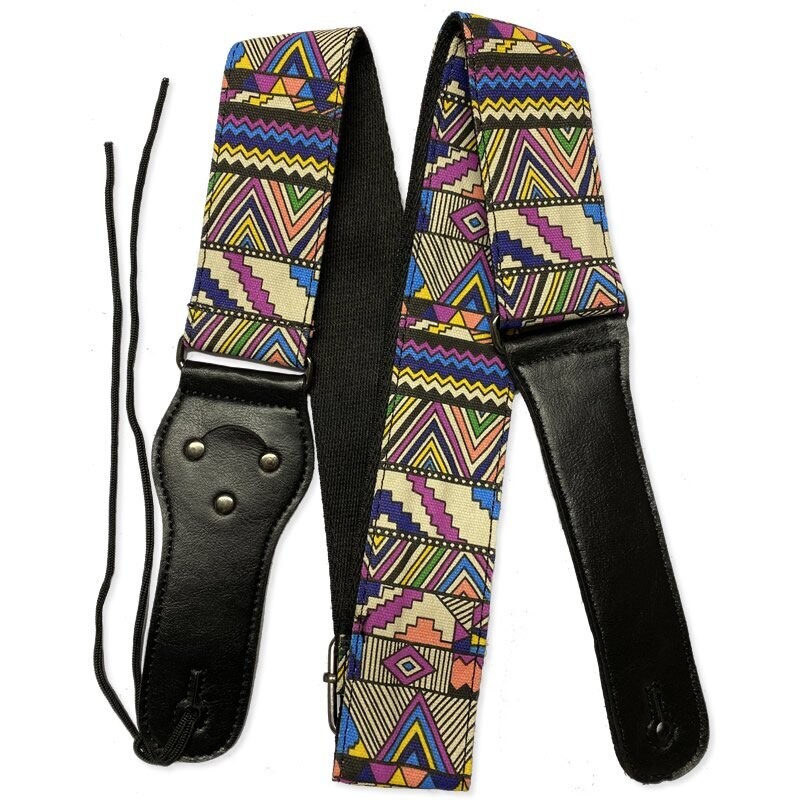 RockYou 2&quot; Denim Adjustable Guitar Strap, Pic Holder, TRIBAL