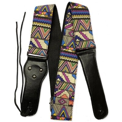 RockYou 2&quot; Denim Adjustable Guitar Strap, Pic Holder, TRIBAL