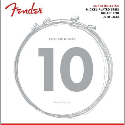 Fender Electric Guitar Strings, Nickel Plated Steel Strings, Bullet-End, .010-.046