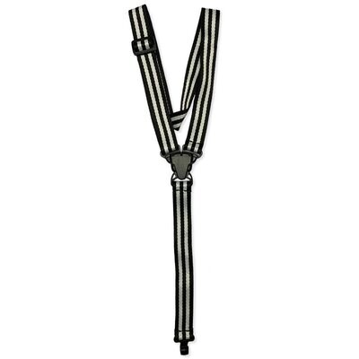 RockYou 1.5&quot; Cotton Adjustable Ukulele Strap, BLACK &amp; WHITE STRIPES
