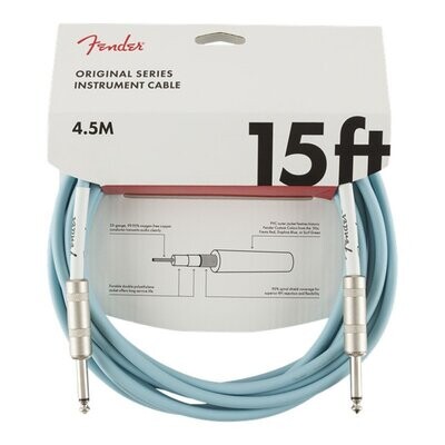 Fender Instrument Cable, 15FT / 4.5M Original Series Lead, Daphne Blue