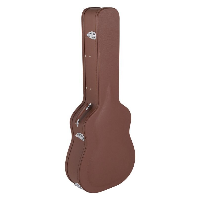 Koda Acoustic Guitar Wooden Case, Arch Top, 7mm Brown Plush Interior, BROWN