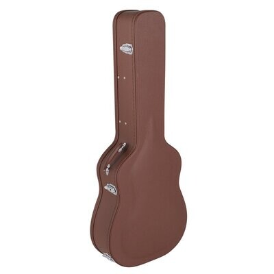Koda Acoustic Guitar Wooden Case, Arch Top, 7mm Brown Plush Interior, BROWN