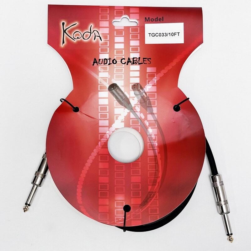 Koda 10FT / 3M Low Noise Instrument Cable, 6.35 Mono Jack - 6.35 Mono Jack