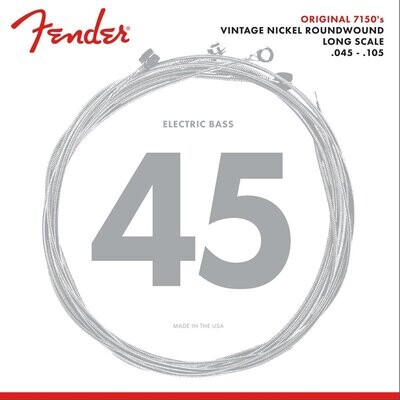Fender Bass Guitar Strings, Pure Nickel Strings, Ball End, .045-.105