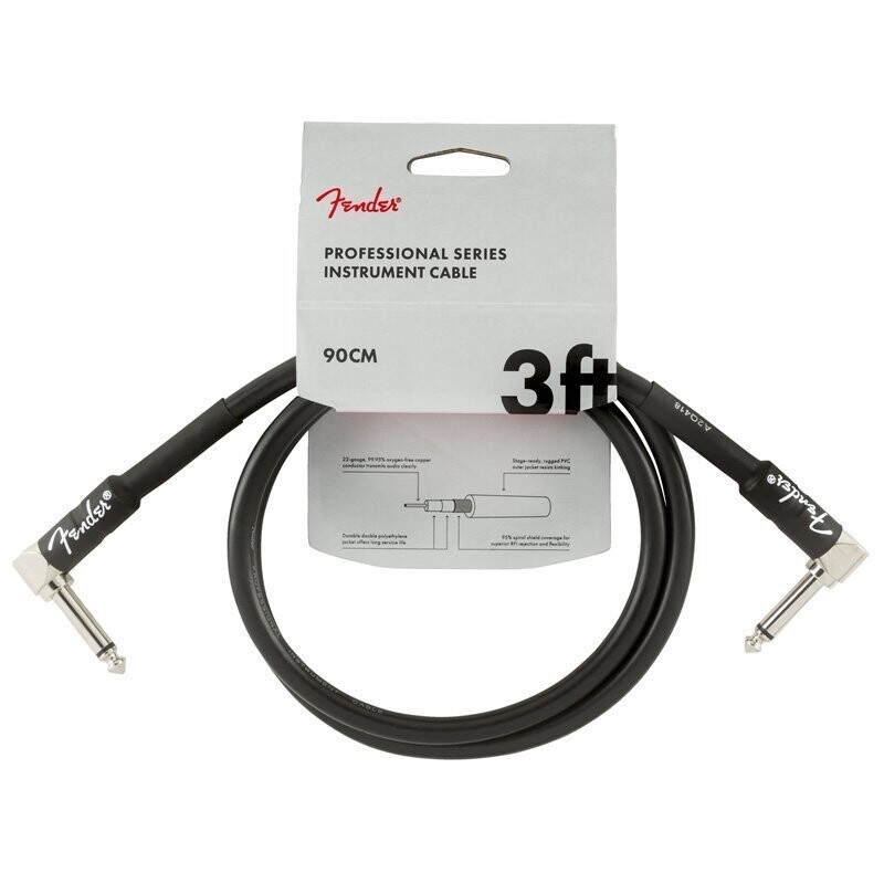 Fender Instrument Cable, 3FT / 90CM Professional Series Lead, Jack Male-Jack Male