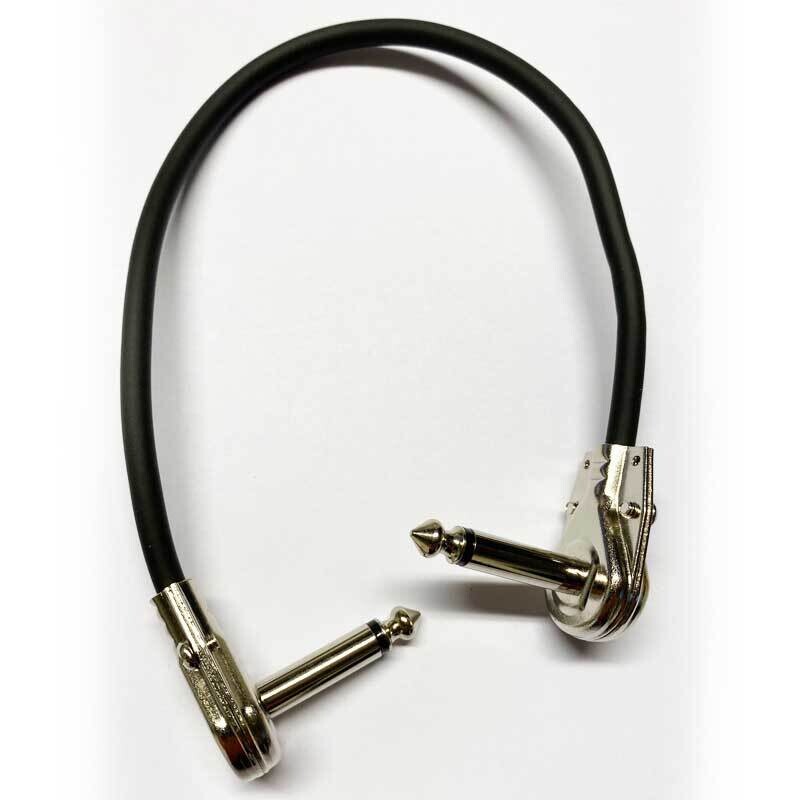 Koda 1FT/ 30cm Angled Patch Cable, 6.35mm Mono Jack - 6.35mm Mono Jack, Black