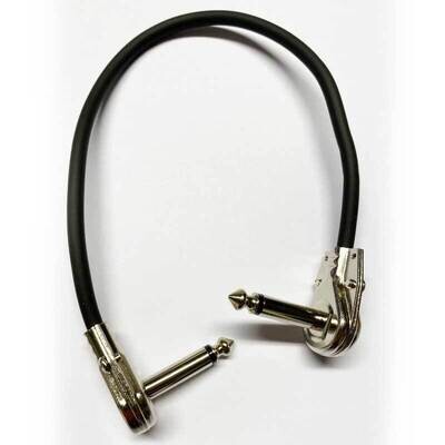 Koda 1FT/ 30cm Angled Patch Cable, 6.35mm Mono Jack - 6.35mm Mono Jack, Black