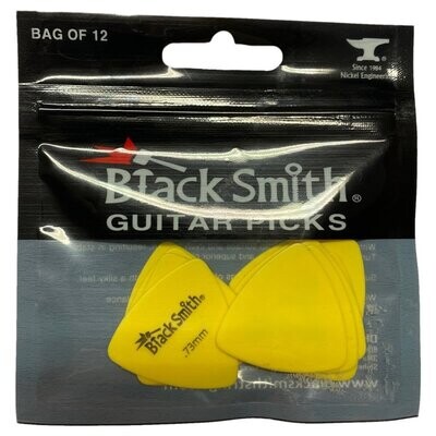 BlackSmith Triangle Shape Yellow Plectrums Medium .73mm, Pack of 12 Picks