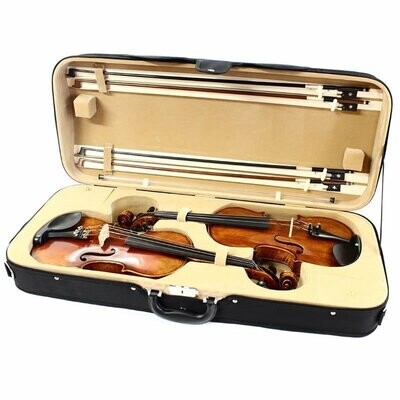 Violin Hard Case Koda Black High Quality 2 Piece 4/4 Size Foam Rectangular