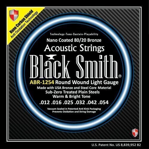 Acoustic Strings BlackSmith ABR1254, Nano Coated 80/20 Bronze Gauges 012 - 054