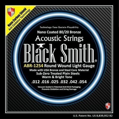 Acoustic Strings BlackSmith ABR1254, Nano Coated 80/20 Bronze Gauges 012 - 054