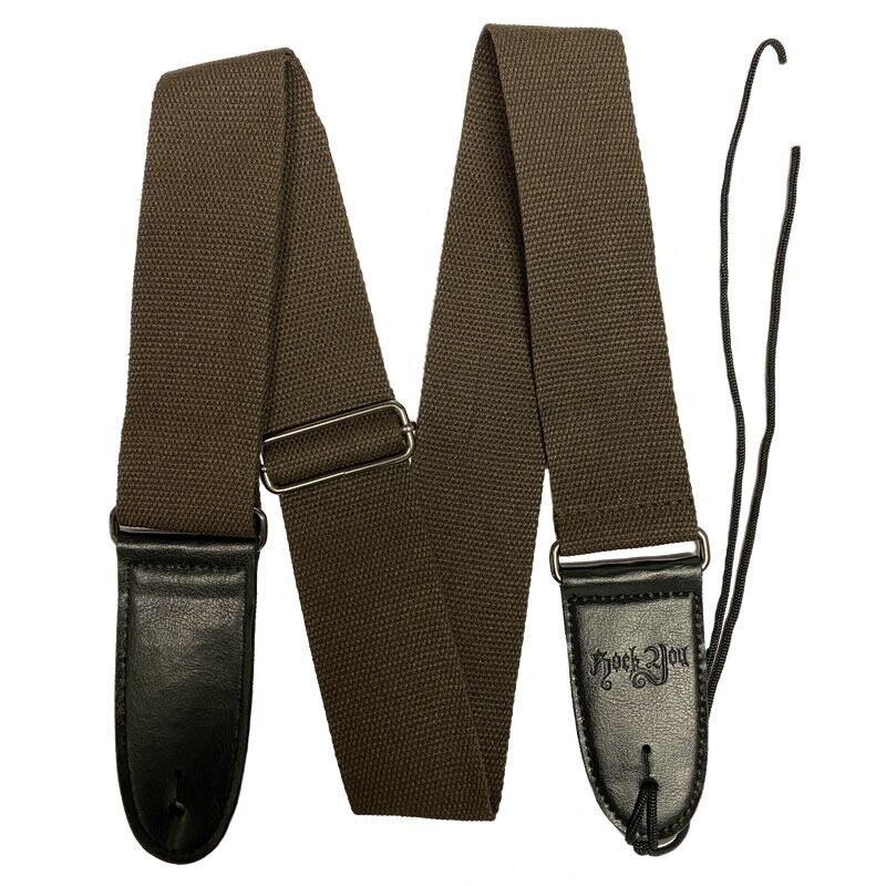RockYou 2&quot; Cotton Adjustable Guitar Strap, BROWN